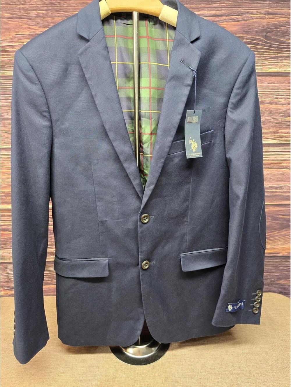 U.S. Polo Assn. Men's Cotton Sport Coat, WIN3014J Classic Navy, 38R